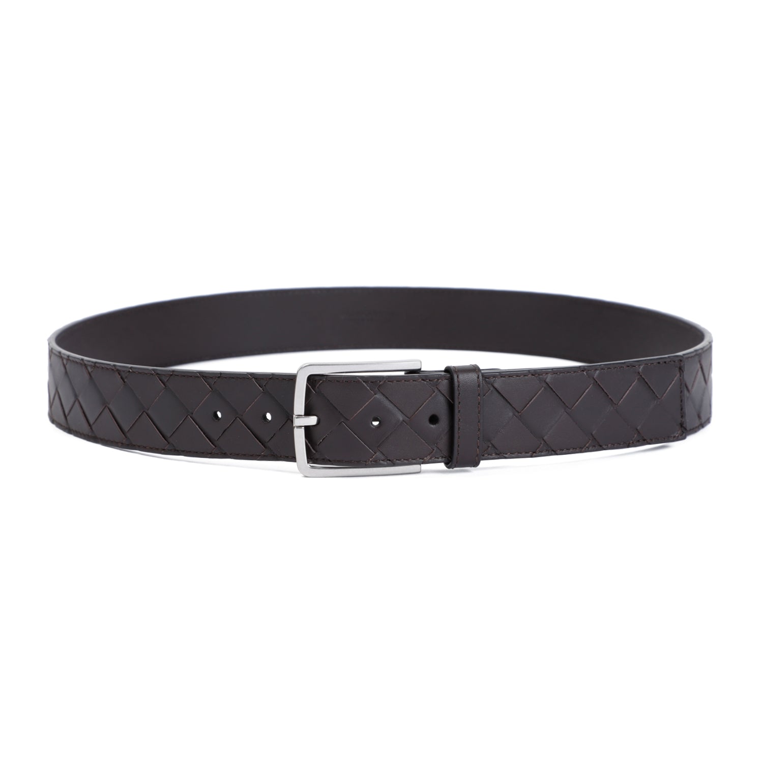 BOTTEGA VENETA Intrecciato Leather Belt 3.5cm Width