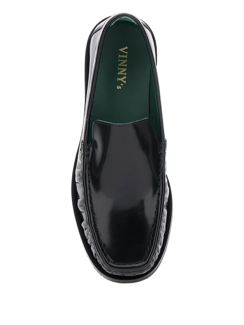 VINNYS Square Toe Leather Moccasins for Men
