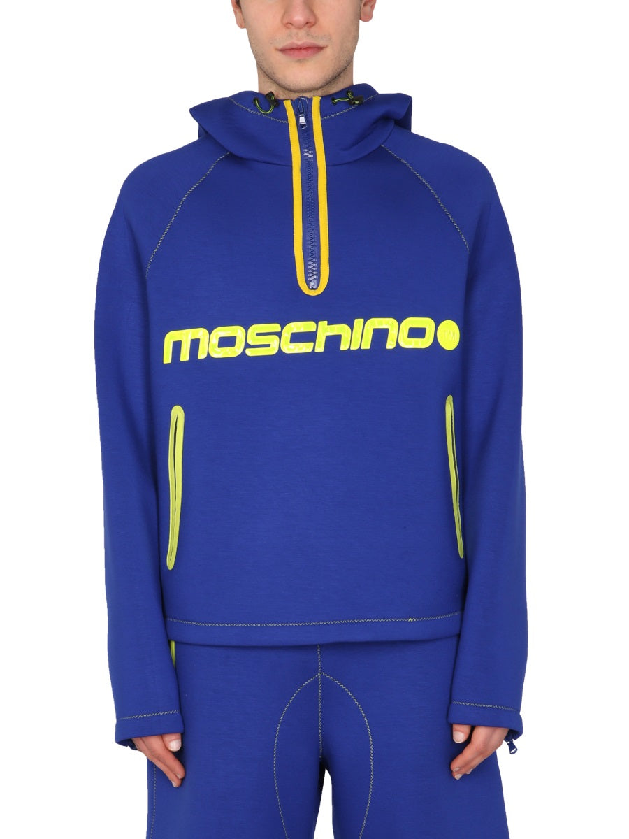 MOSCHINO COUTURE Surf Logo Zip-Up Sweatshirt for Men