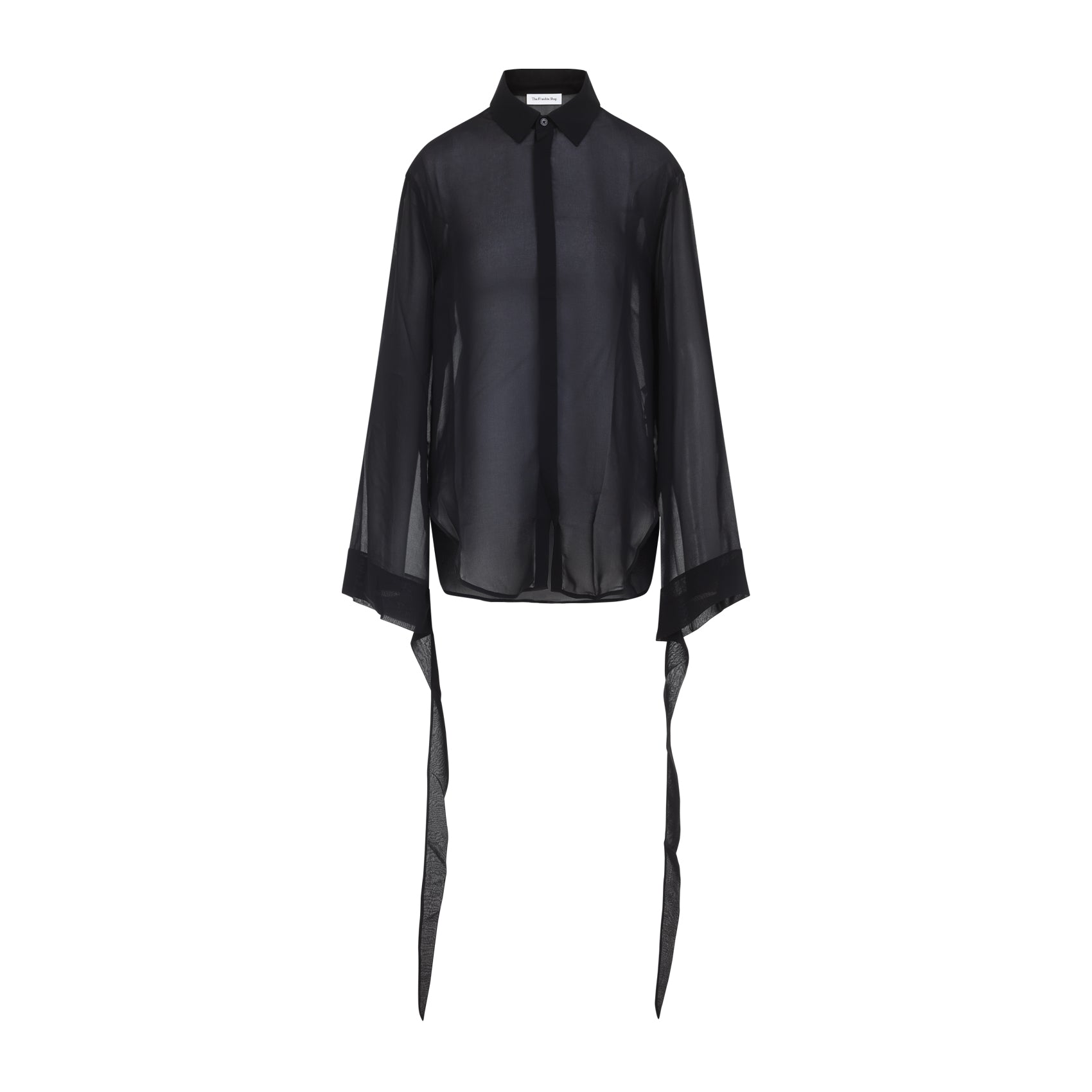 THE FRANKIE SHOP Sheer Chiffon Tie Cuff Shirt