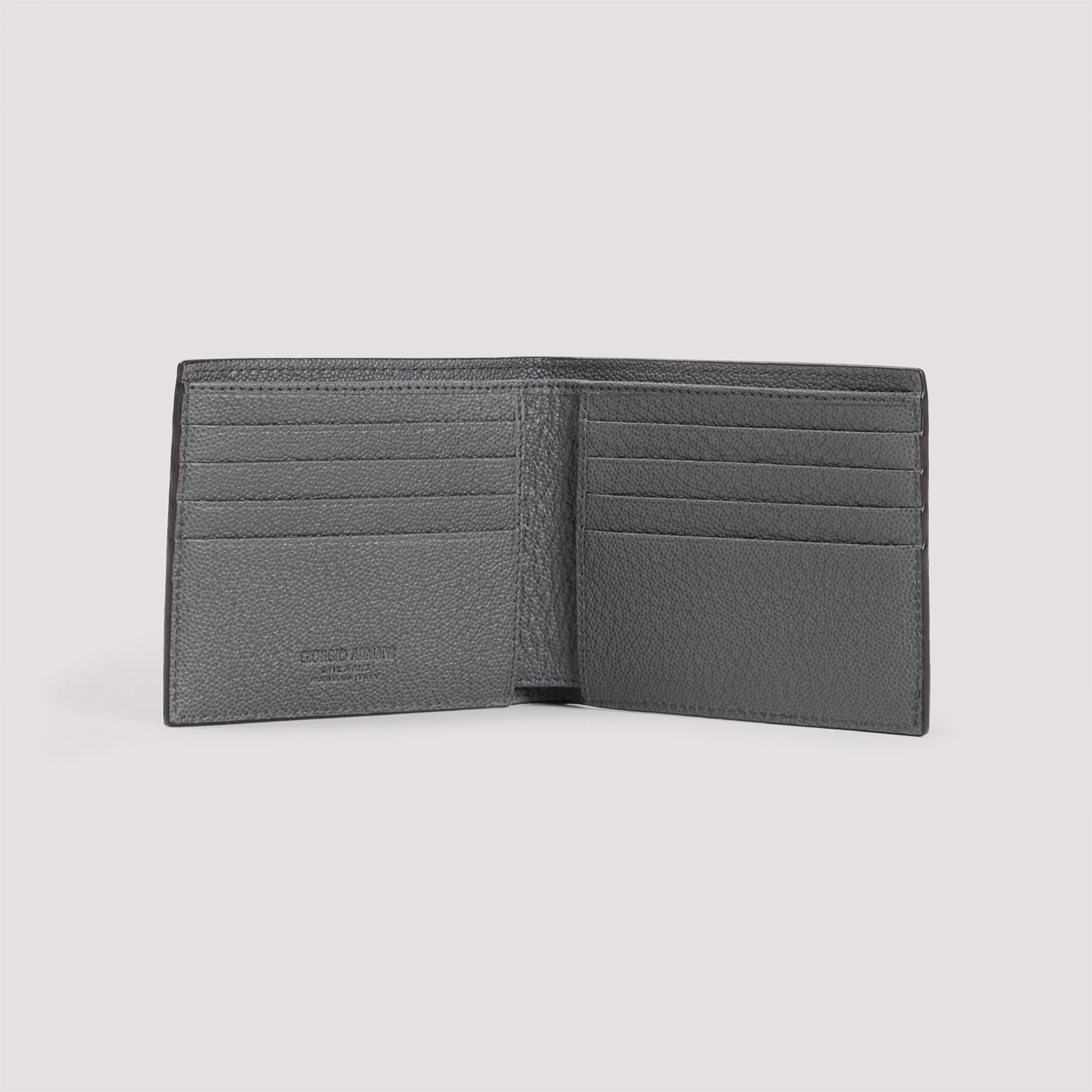 GIORGIO ARMANI Men's Mini Bi-Fold Leather Wallet