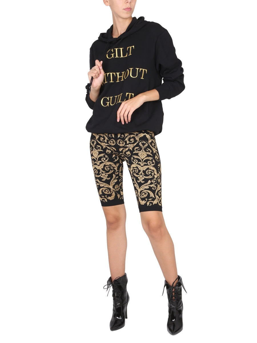 MOSCHINO COUTURE Gilt Without Guilt Drawstring Hoodie for Women