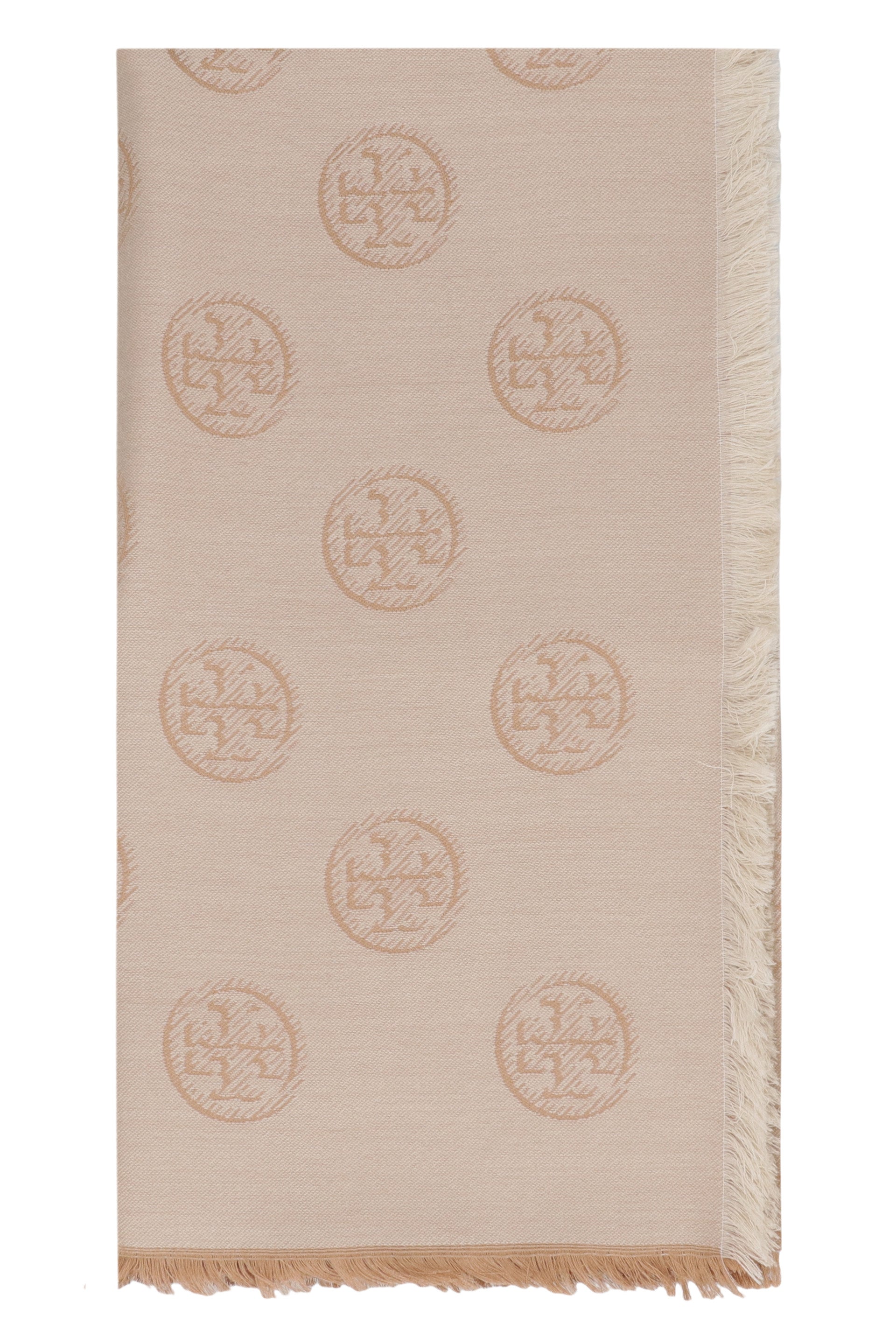 TORY BURCH Elegant Wool and Silk Scarf with Frayed Hem - 100x180 cm