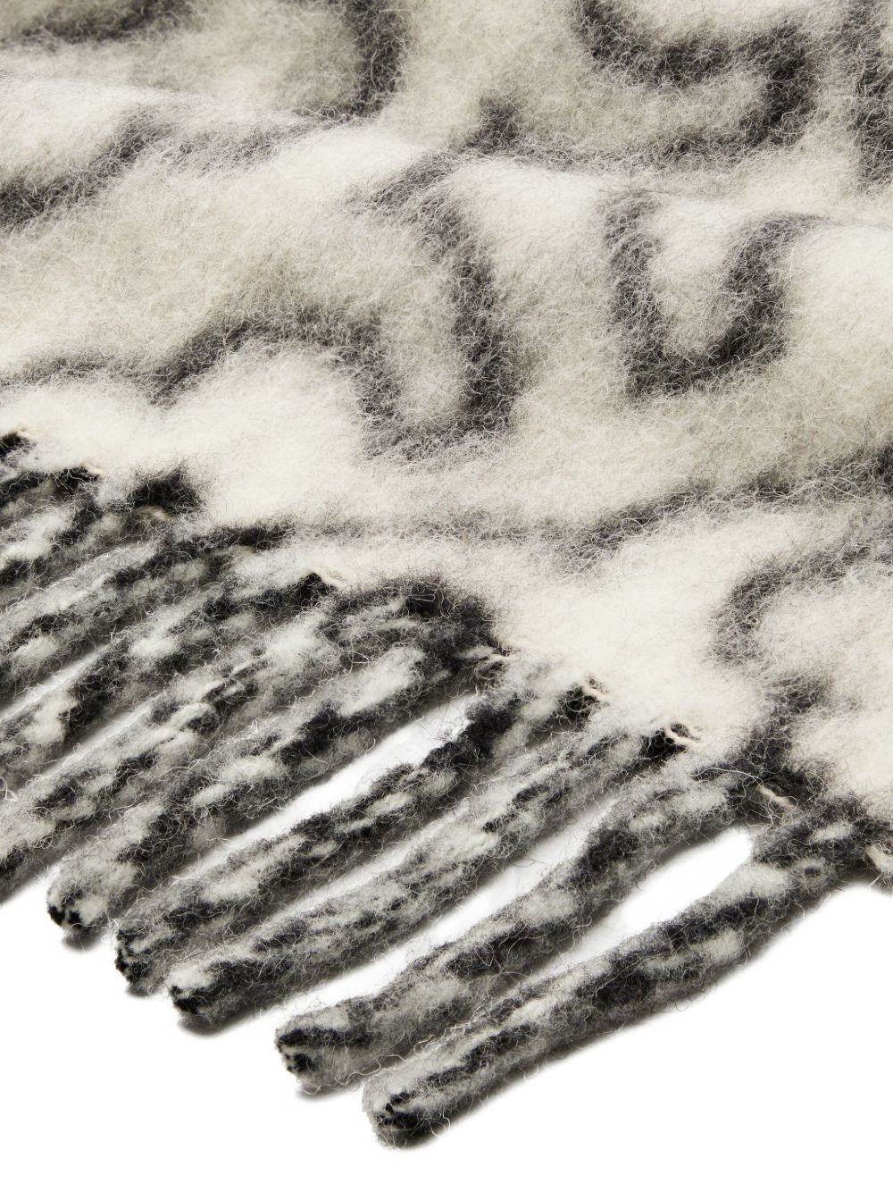 TORY BURCH Wool Fringed Logo Scarf - Rectangular Shape