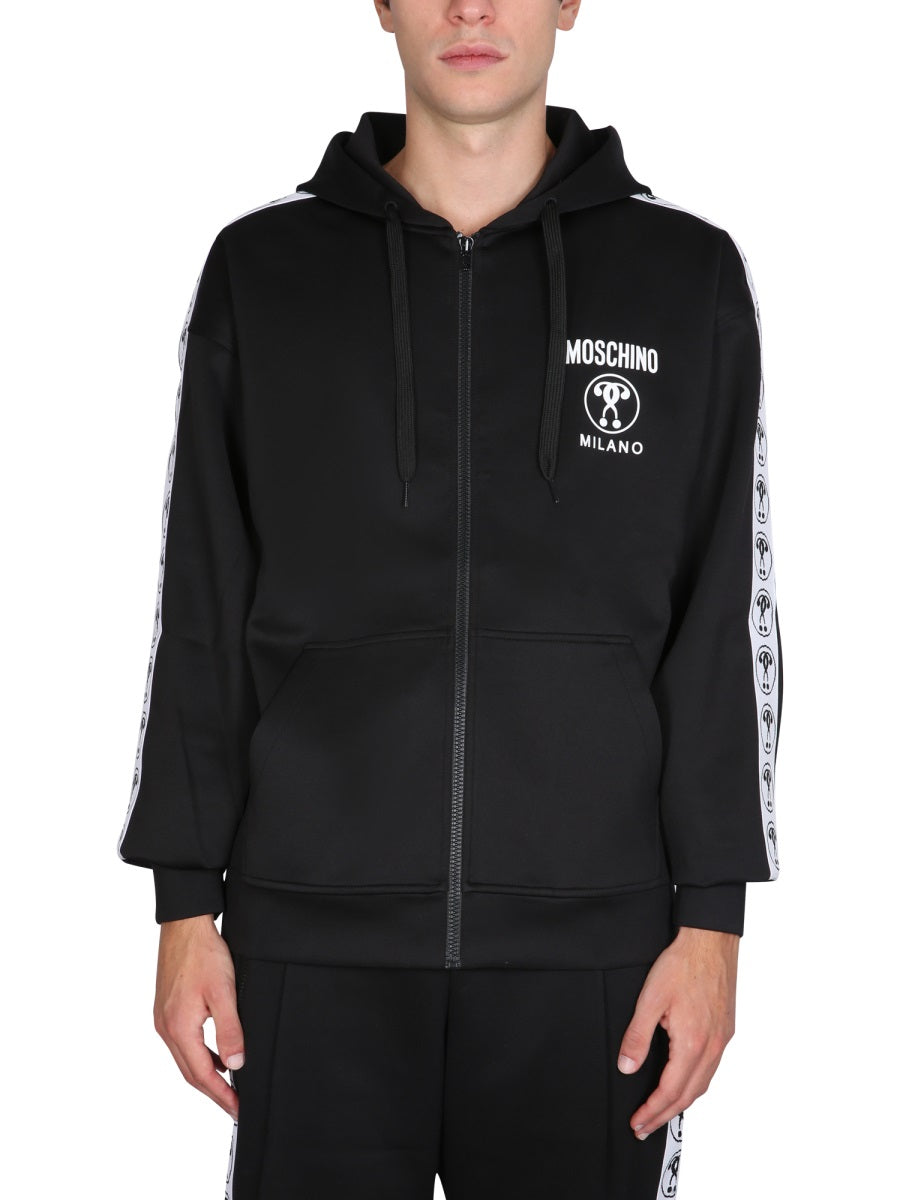 MOSCHINO COUTURE Men's Couture Logo Hoodie with Drawstring