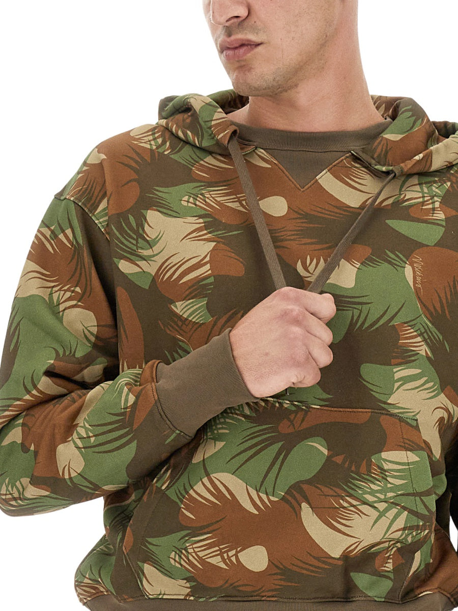 MOSCHINO COUTURE Camouflage Hoodie with Drawstring