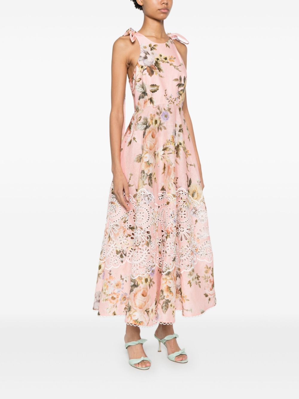 ZIMMERMANN Acacia Pink Flower Long Dress