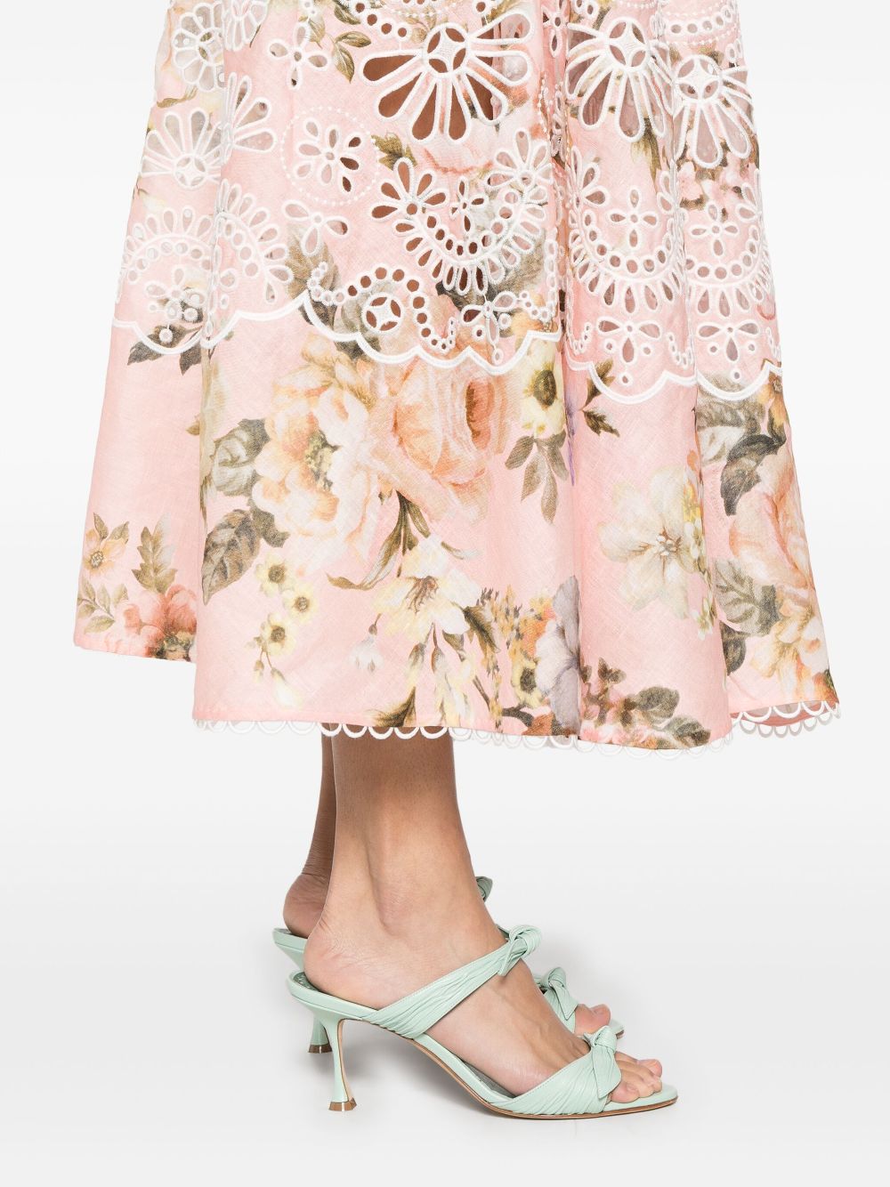 ZIMMERMANN Acacia Pink Flower Long Dress