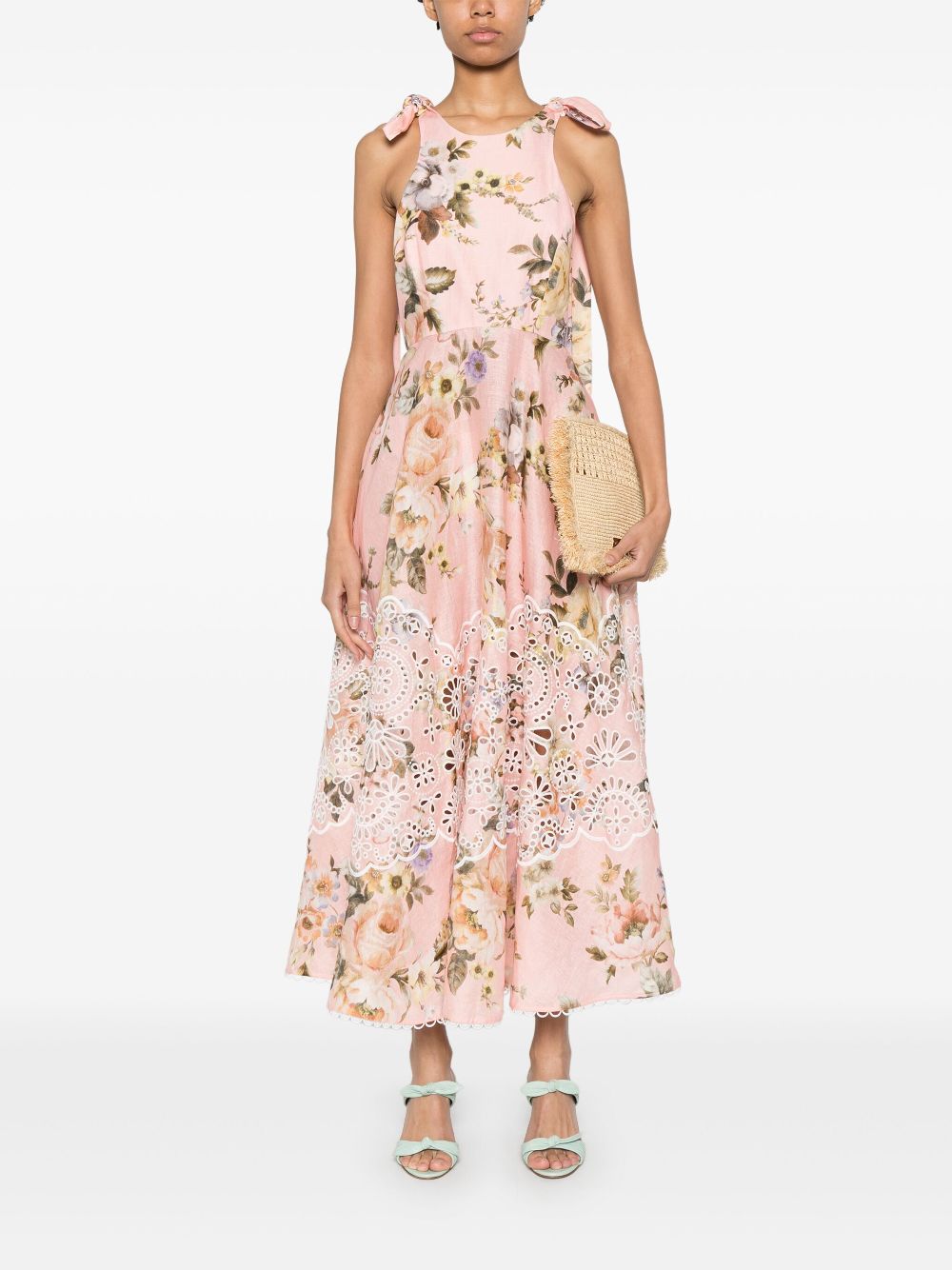 ZIMMERMANN Acacia Pink Flower Long Dress
