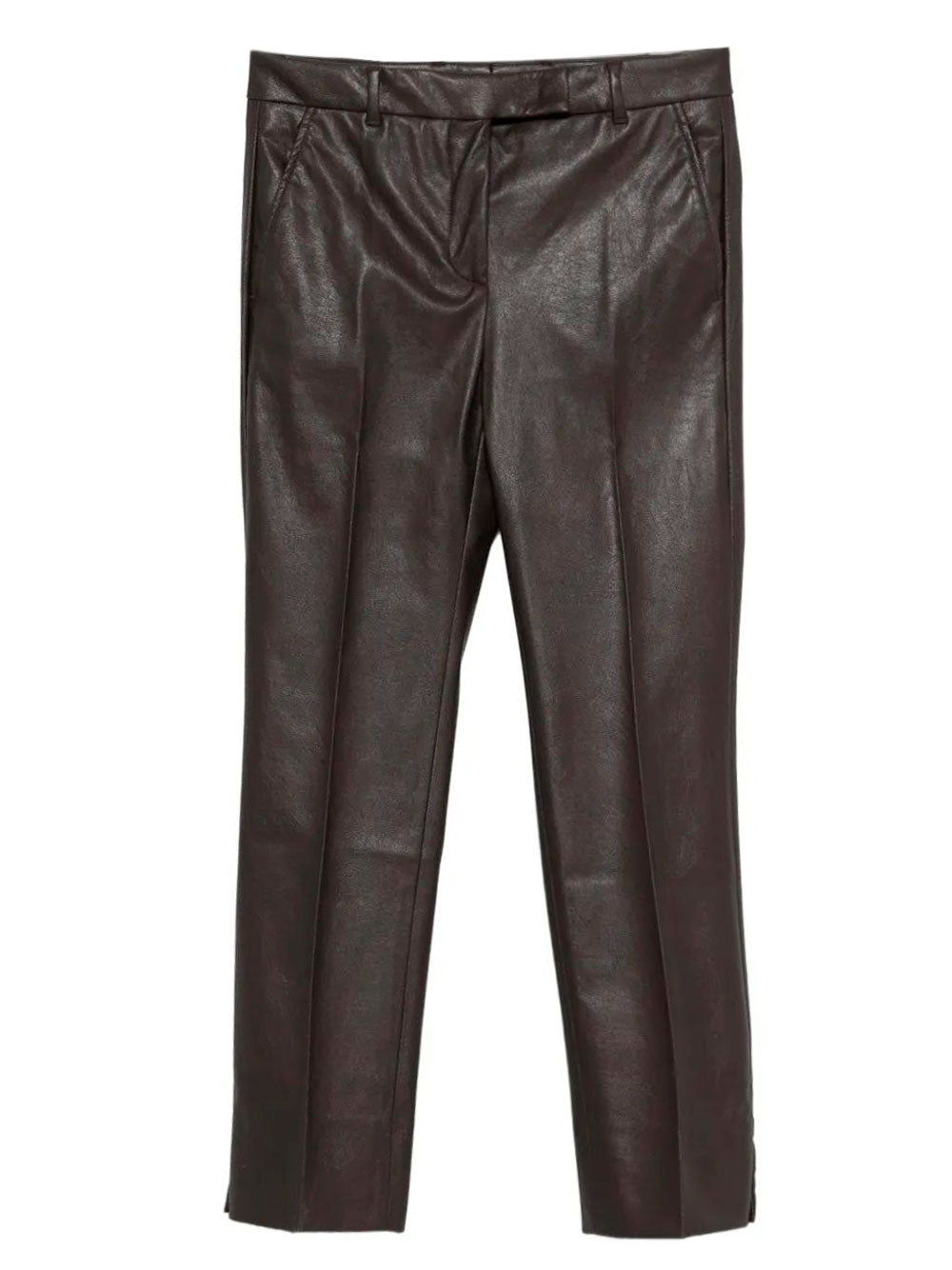 INCOTEX Stretch Faux Leather Slim Fit Trousers