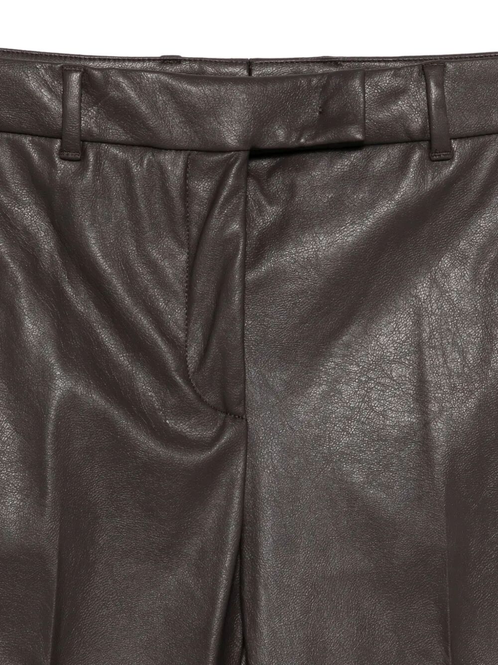 INCOTEX Stretch Faux Leather Slim Fit Trousers