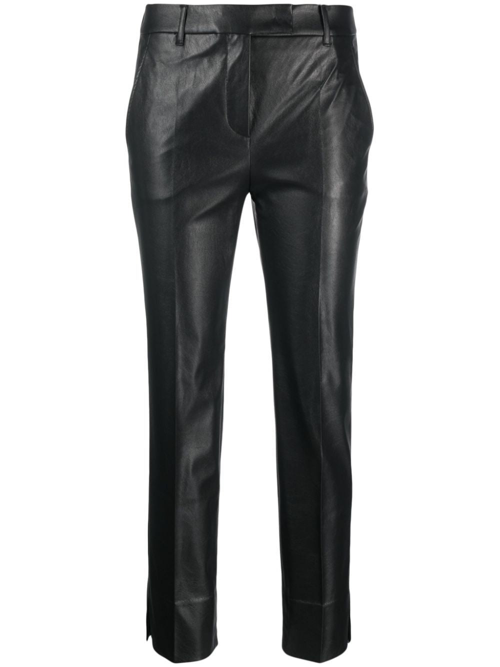 INCOTEX Slim Cut Faux Leather Trousers for Women