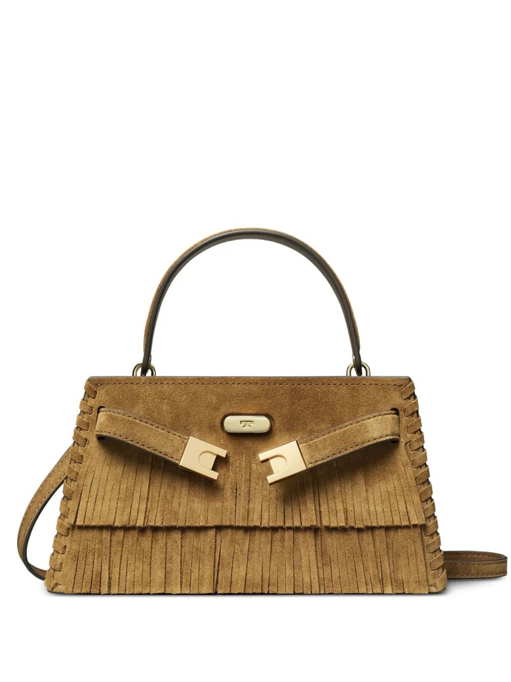 TORY BURCH Mini Suede Fringe Top Handle Bag