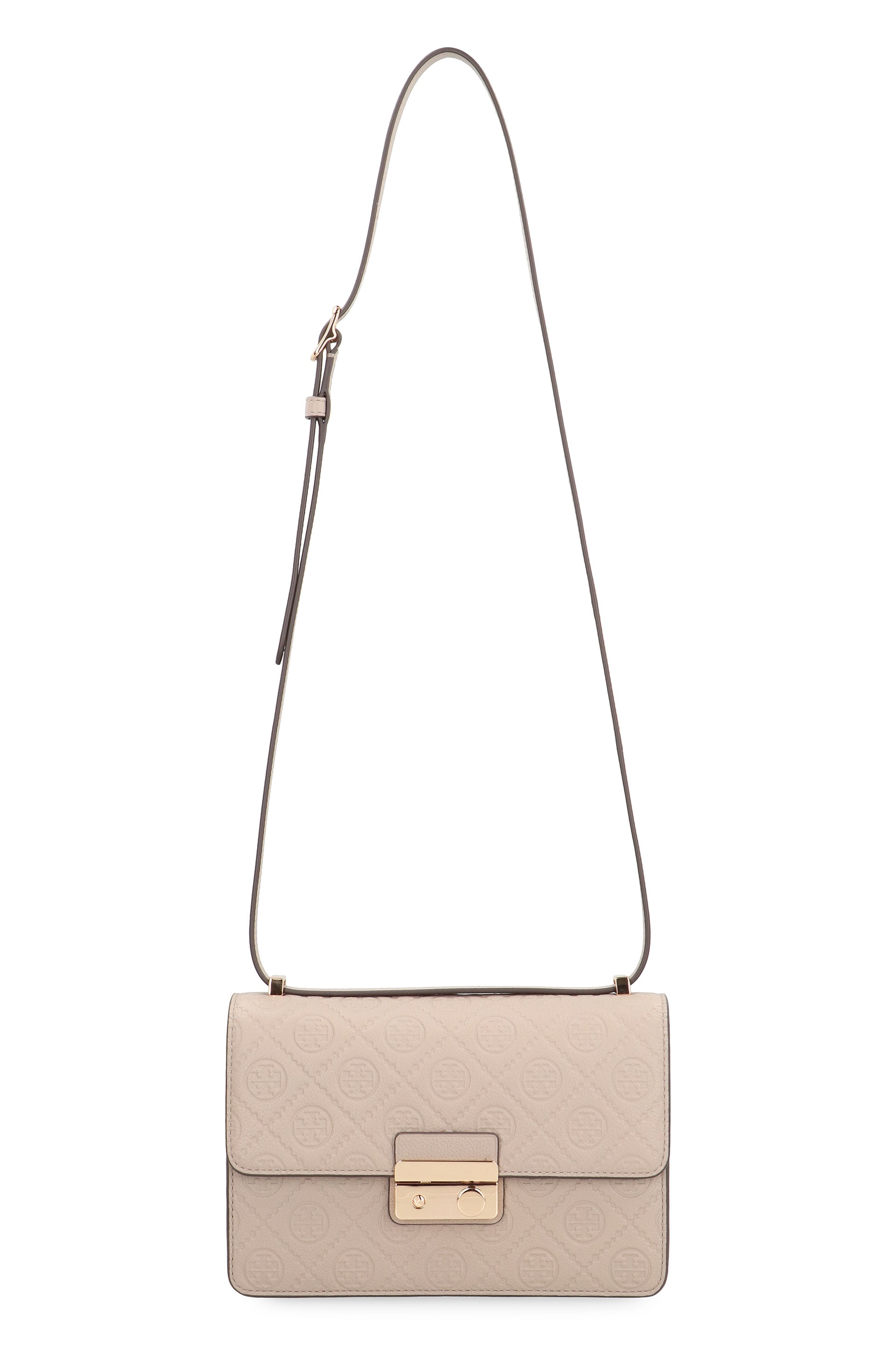 TORY BURCH Monogram Leather Shoulder Handbag - 23 CM Width