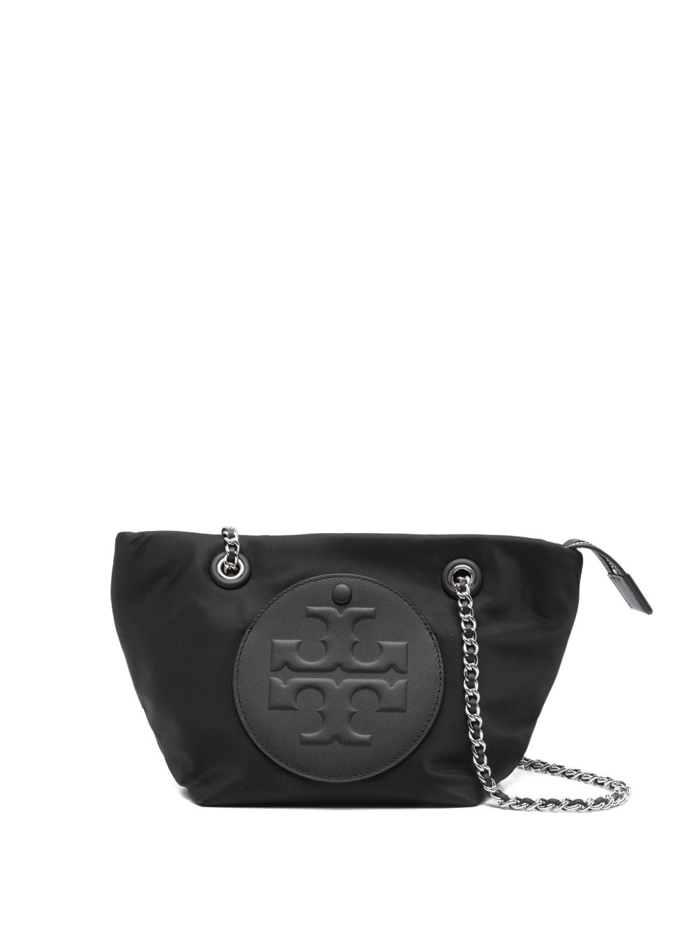 TORY BURCH Small Nylon Tote Handbag with Embossed Logo and Sliding Chain-Strap
