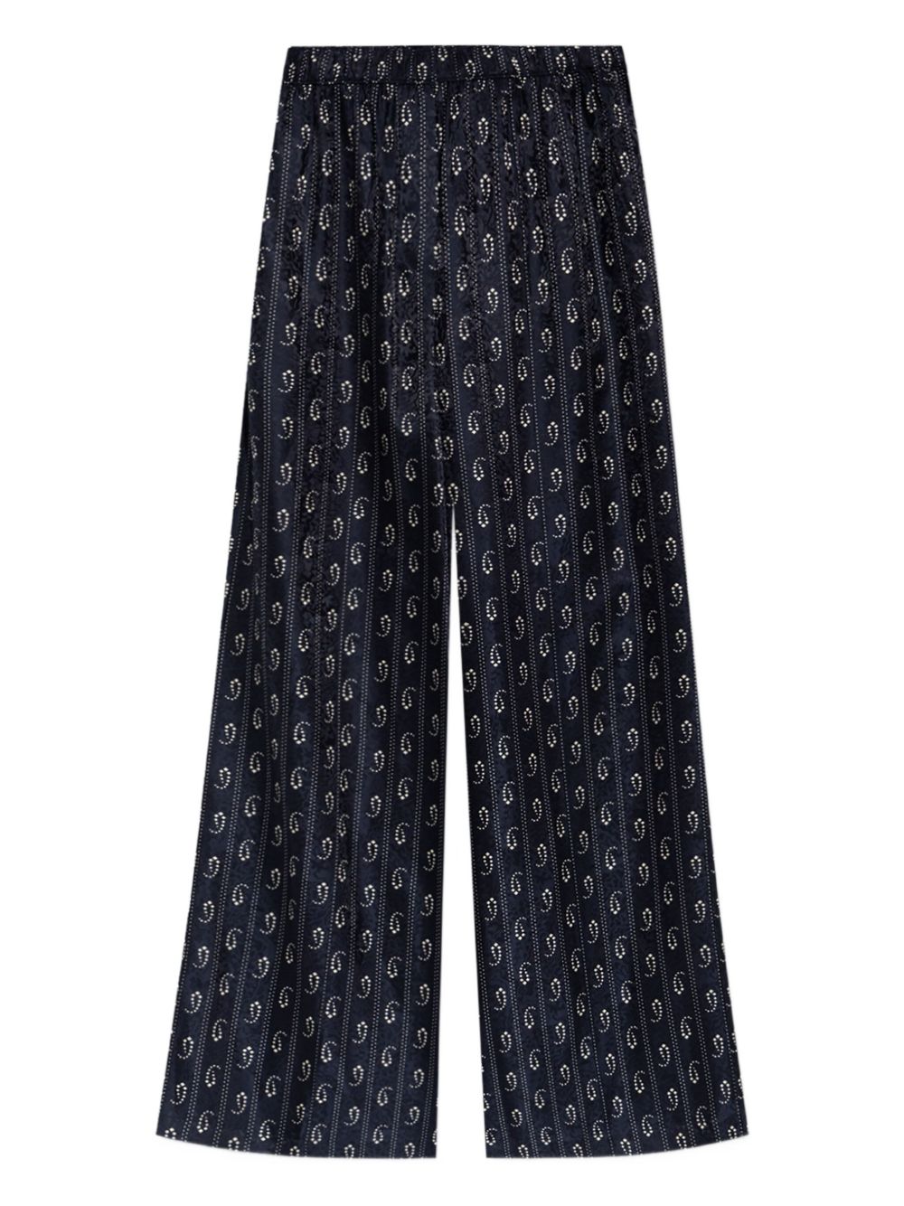 TORY BURCH Jacquard Silk Trousers with Paisley Print