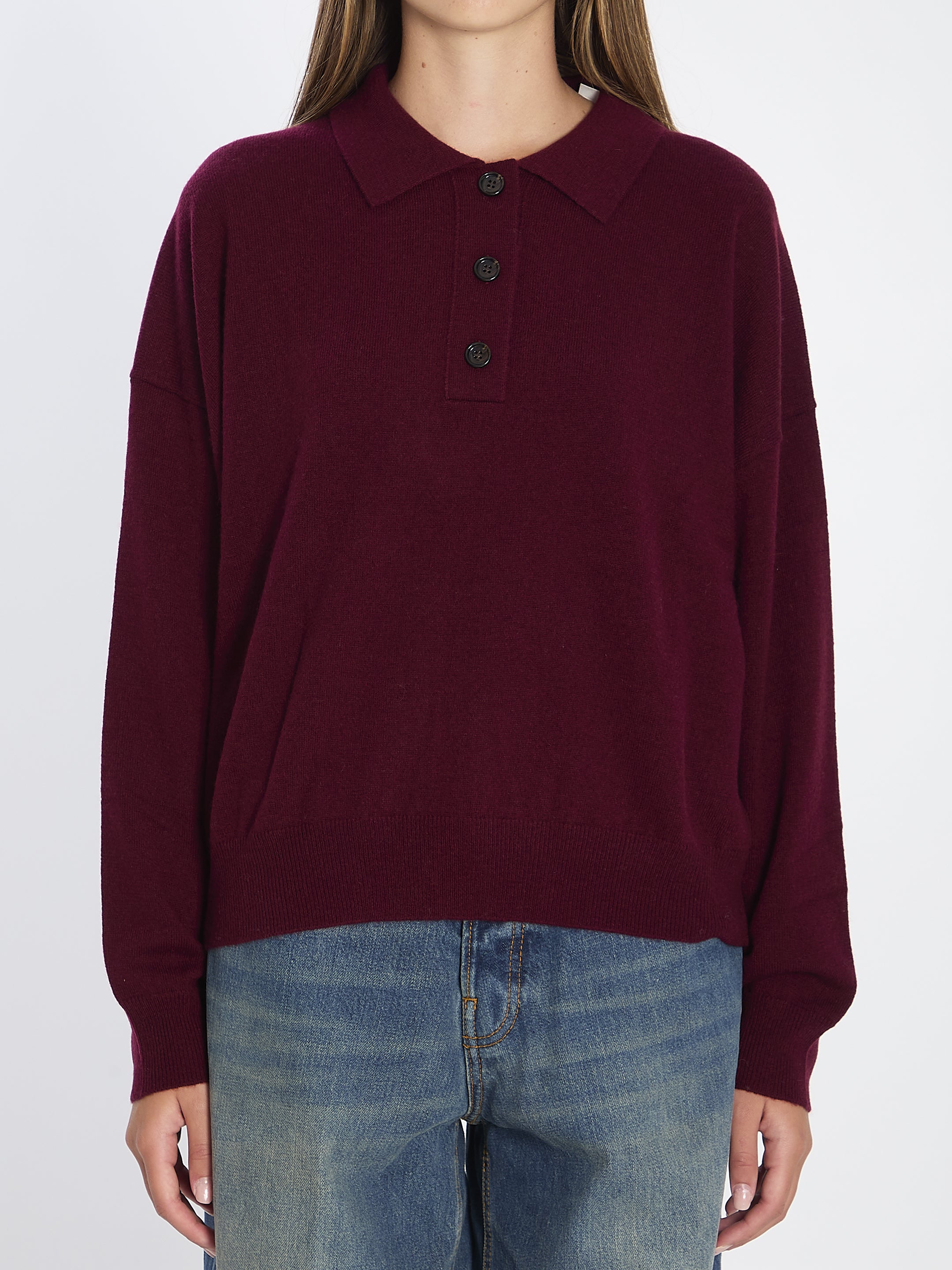 ALLUDE Wool and Cashmere Polo Shirt - Relaxed Fit