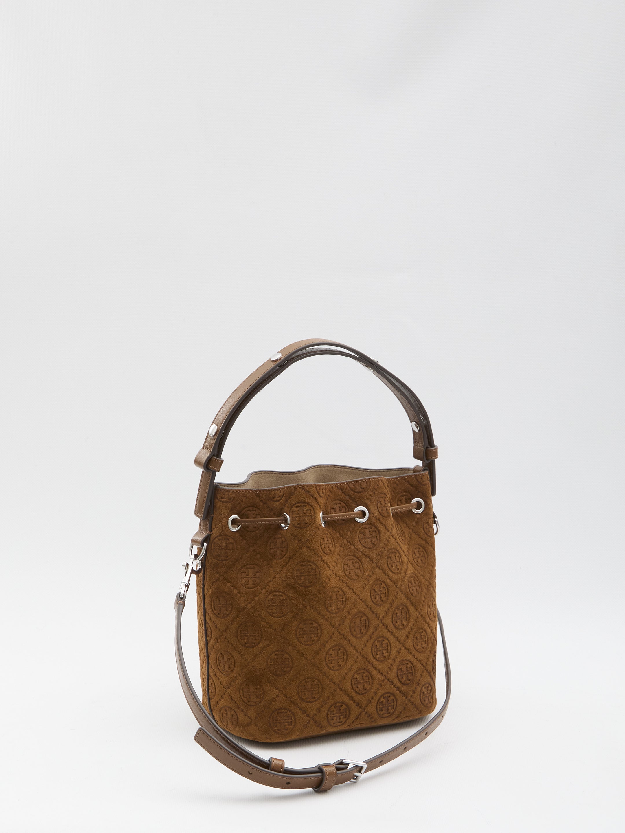 TORY BURCH Suede Bucket Handbag - 18 x 21 x 12 CM