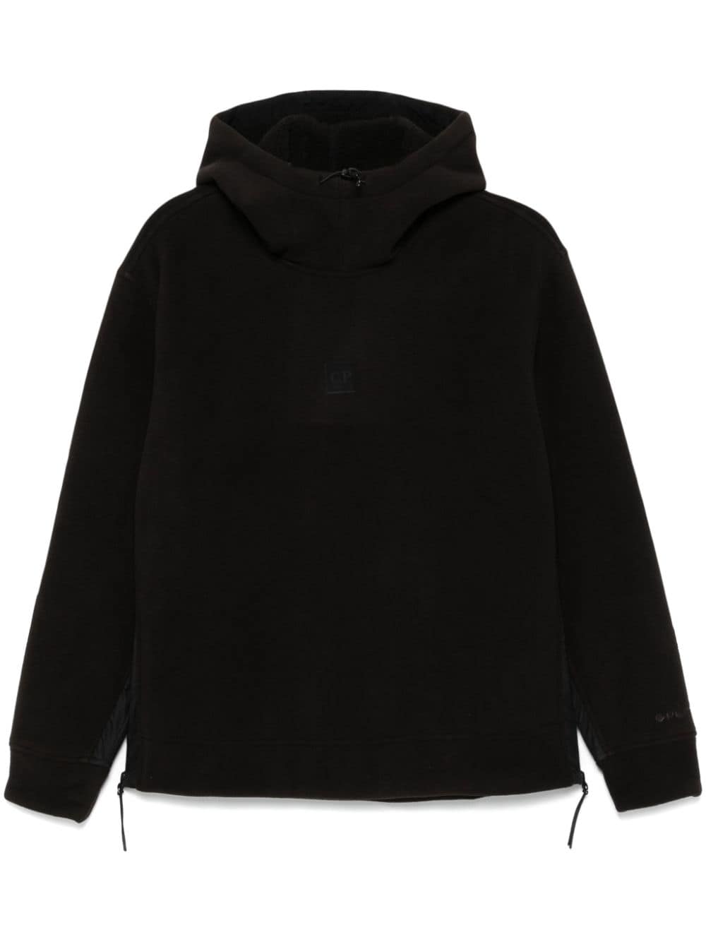 C.P.COMPANY Men's Fleece Texture Drawstring Hoodie with Expandable Sides