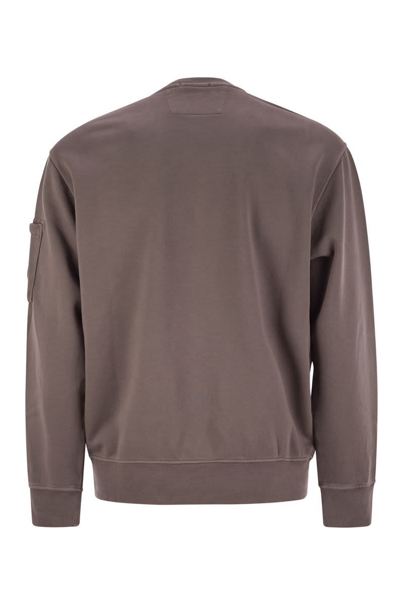 C.P.COMPANY Fleece Crew-Neck Sweatshirt with Diagonal Lenses