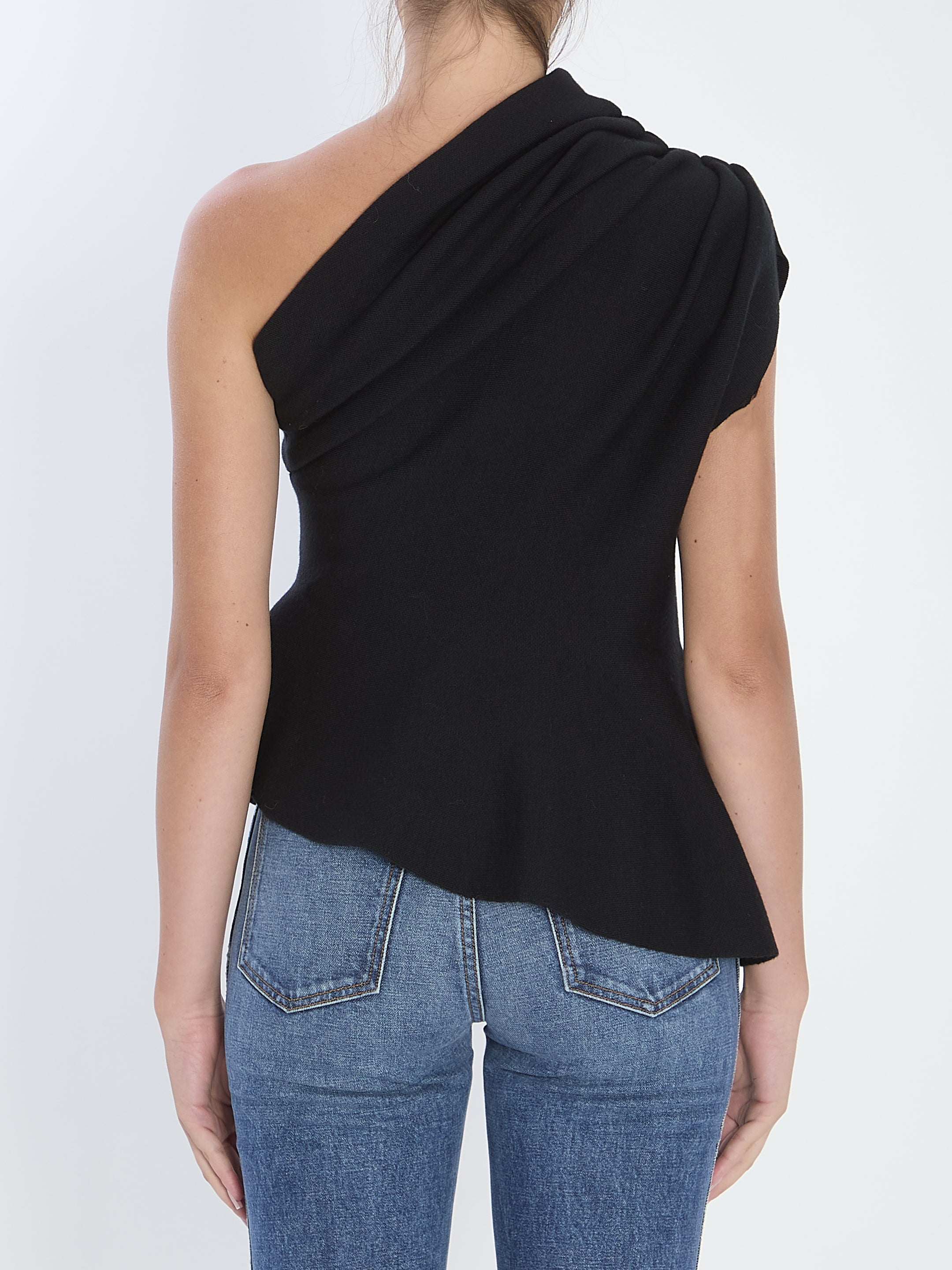 KHAITE Asymmetric Mineral Peplum Top - Size M