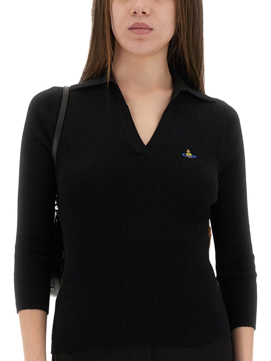 VIVIENNE WESTWOOD Cashmere Blend Polo Shirt for Women - FW25 Edition