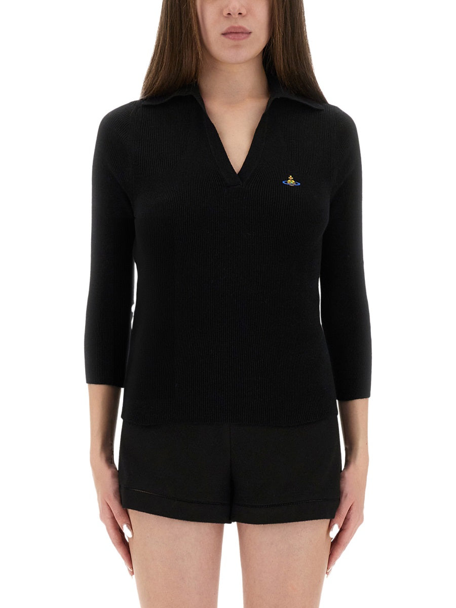 VIVIENNE WESTWOOD Cashmere Blend Polo Shirt for Women - FW25 Edition