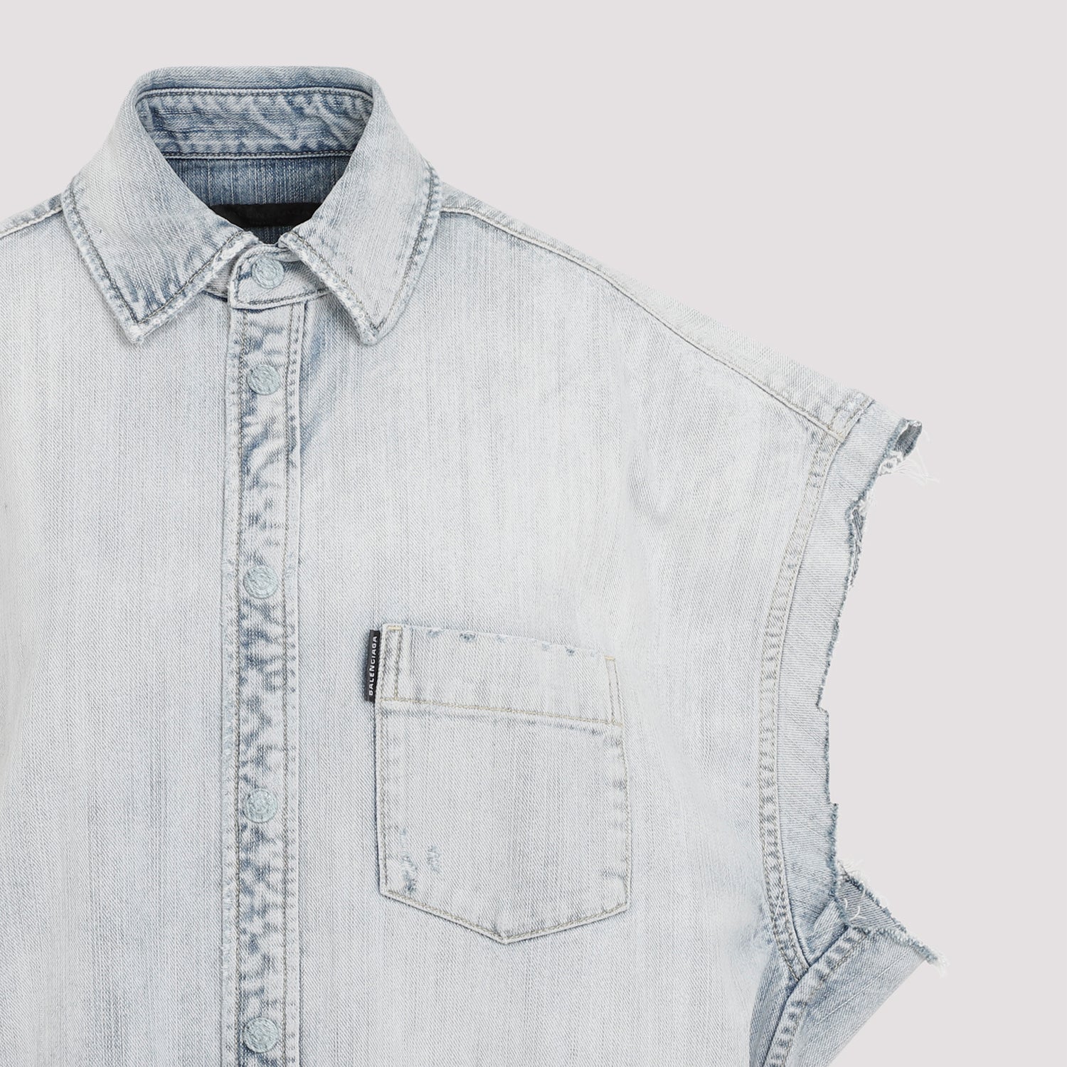 BALENCIAGA Ripped Sleeve Mini Shirt