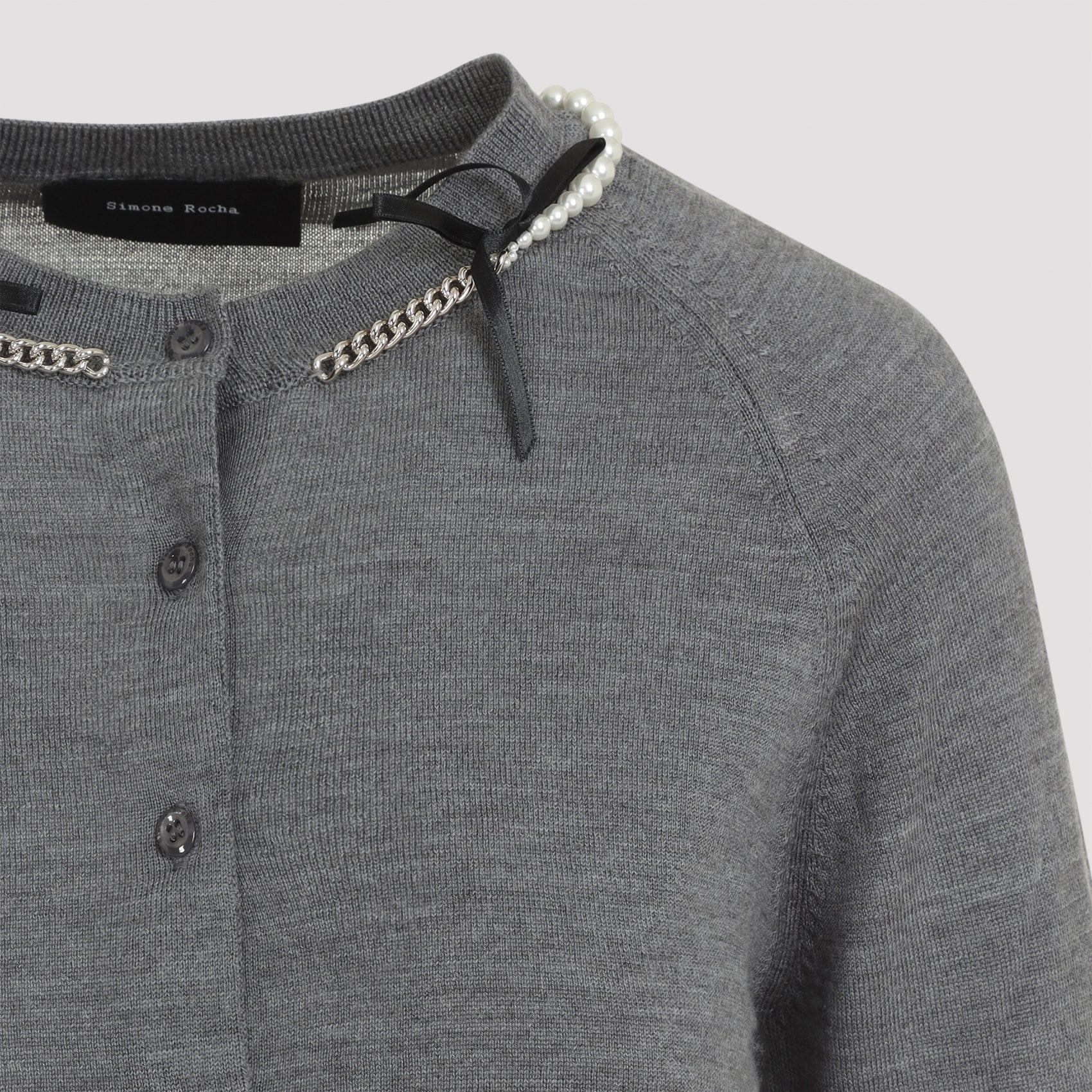 SIMONE ROCHA Classic Wool and Silk Cardigan