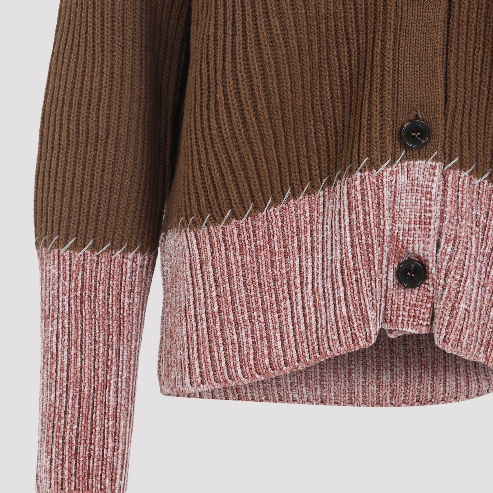 MARNI V Neck Bicolor Cardigan for Men - FW25 Collection