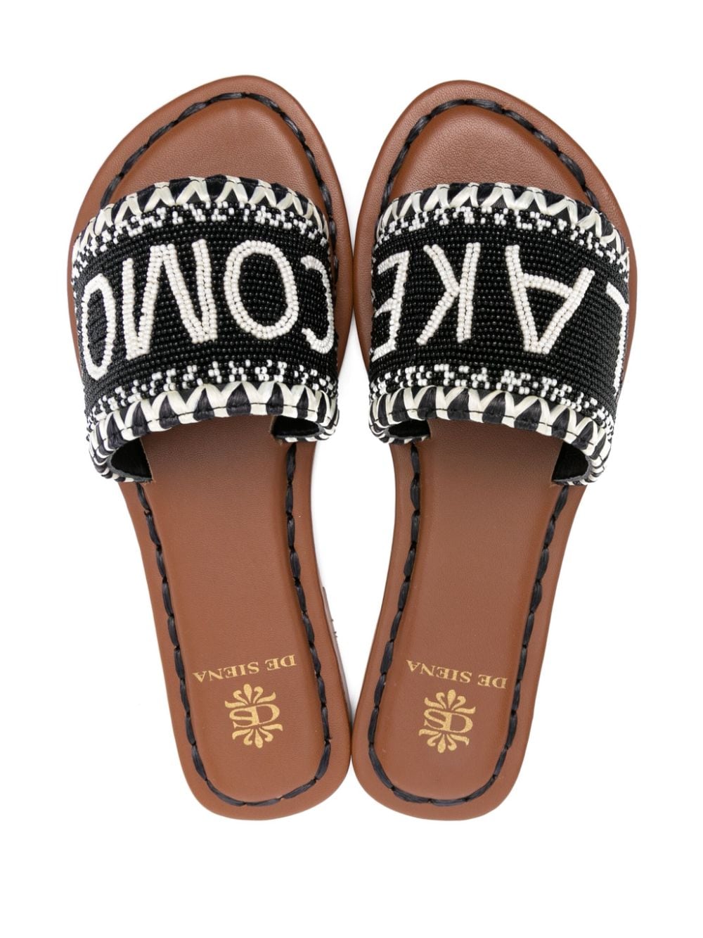 DE SIENA SHOES Beaded Open Toe Flat Sandals