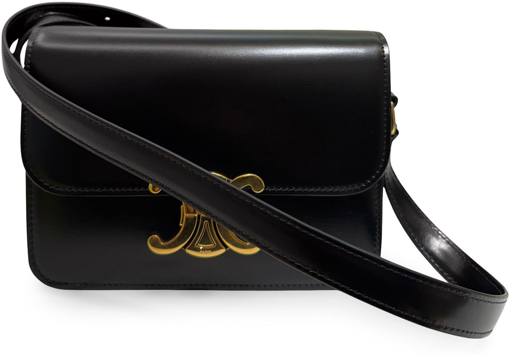 CELINE Mini Triomphe Leather Crossbody Handbag