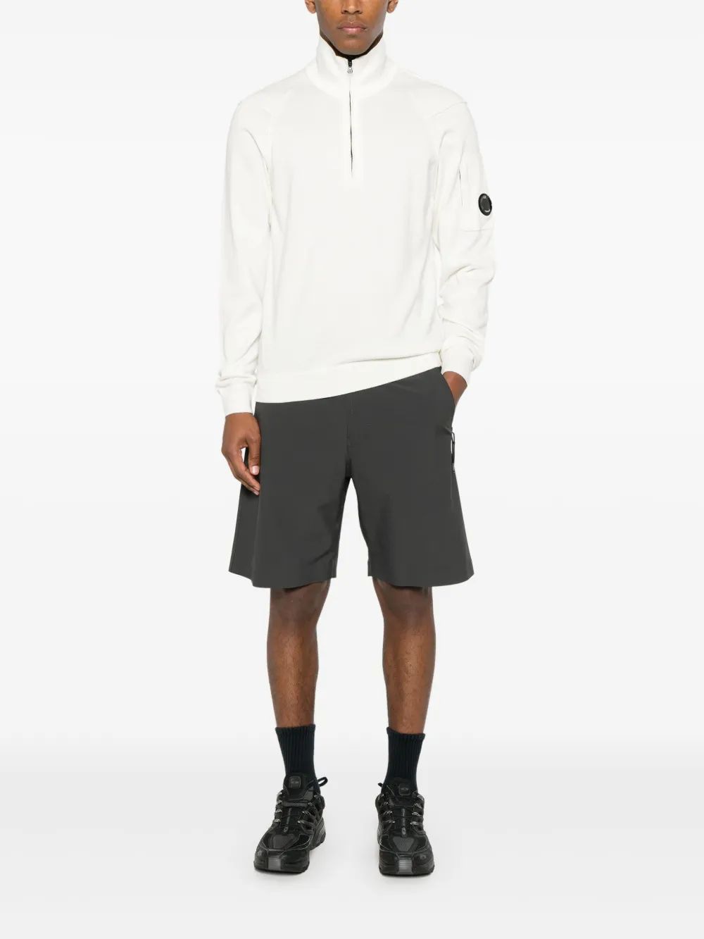 C.P.COMPANY Men's Half Zip Lens Knit Top