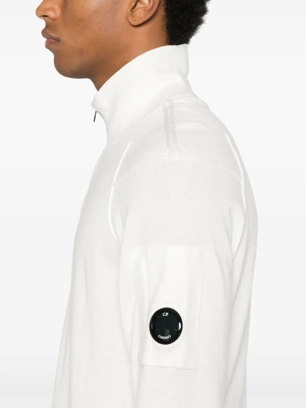C.P.COMPANY Men's Half Zip Lens Knit Top