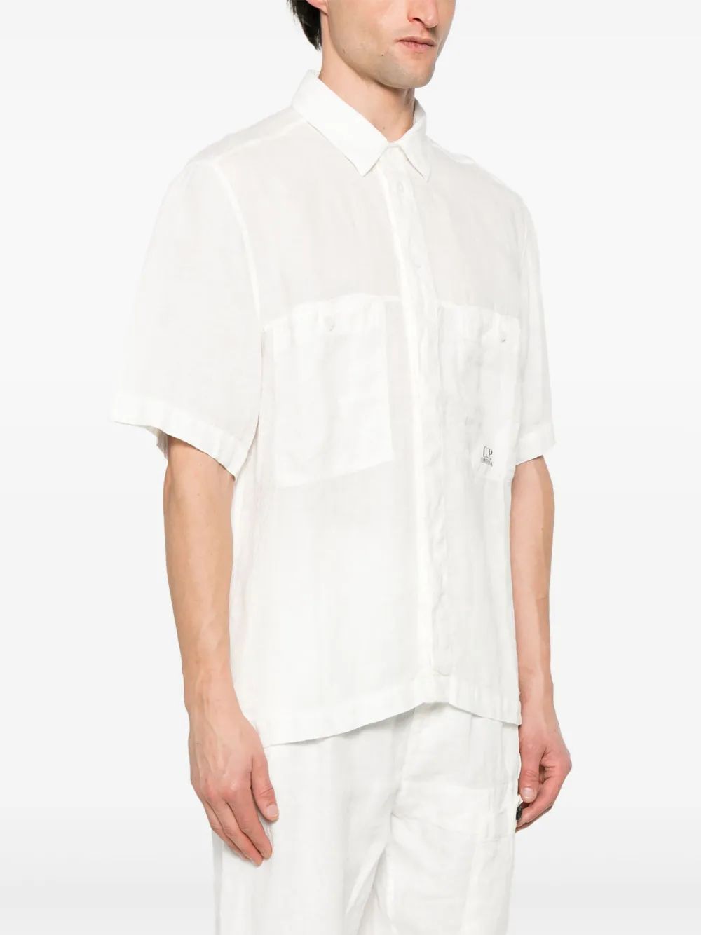 C.P.COMPANY Linen Button-Up Shirt for Men