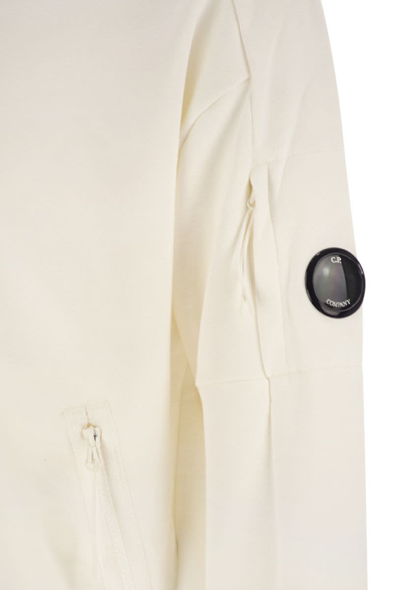 C.P.COMPANY Men's Full-Zip Hooded Sweatshirt with Lens