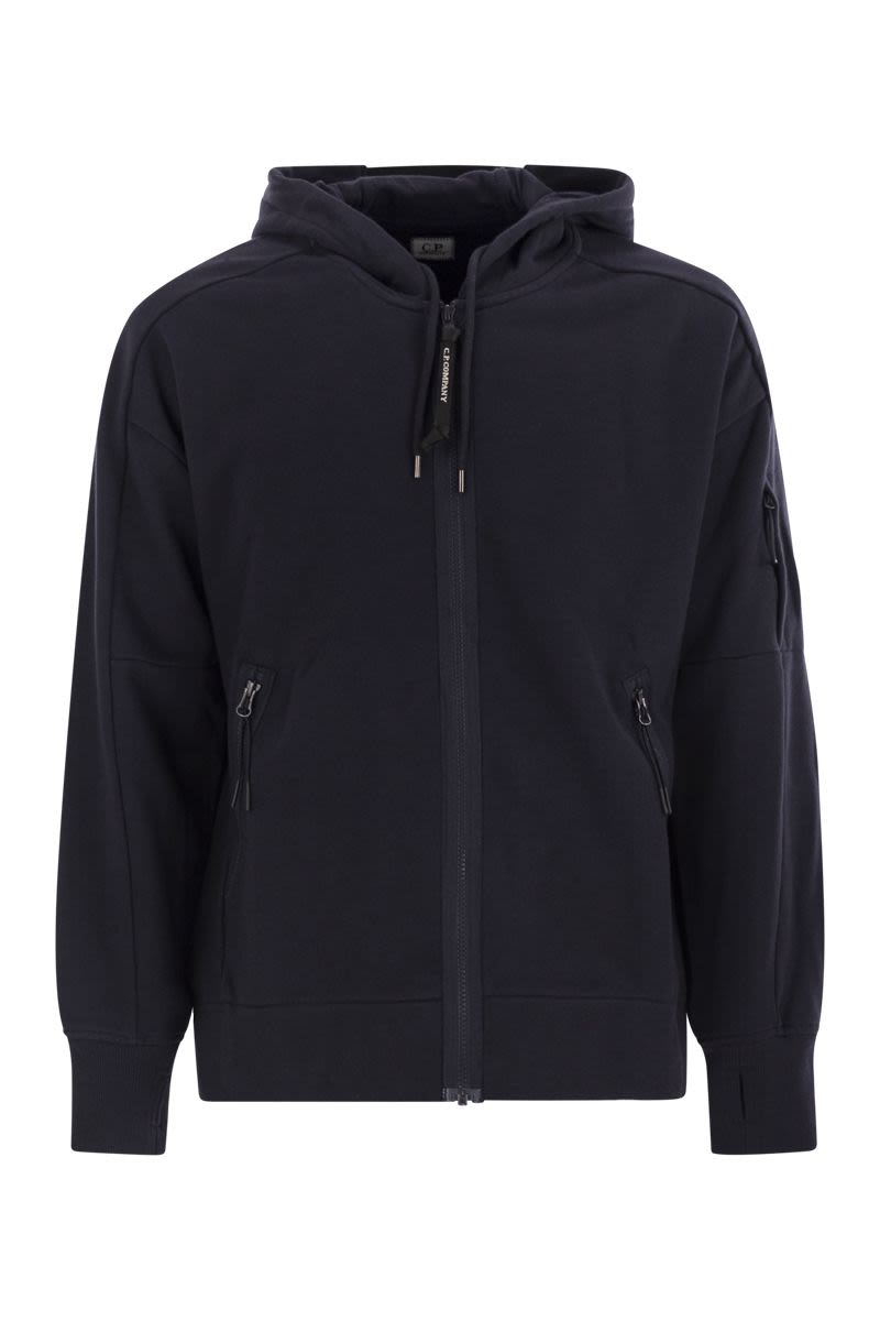 C.P.COMPANY Men's Full-Zip Hooded Sweatshirt with Lens