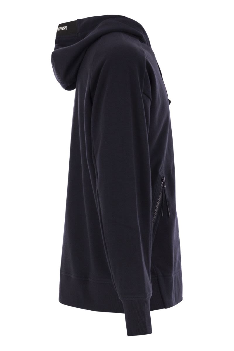 C.P.COMPANY Men's Full-Zip Hooded Sweatshirt with Lens