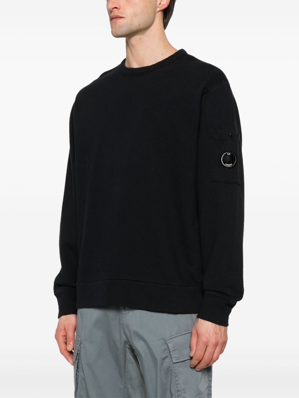 C.P.COMPANY Logo Cotton Crewneck Sweatshirt
