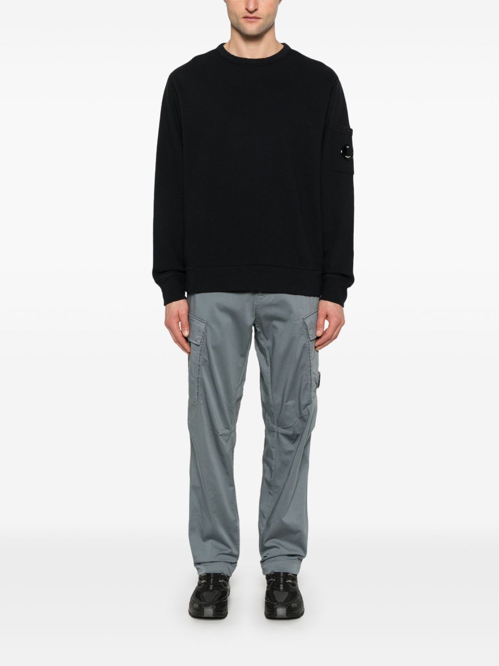 C.P.COMPANY Logo Cotton Crewneck Sweatshirt