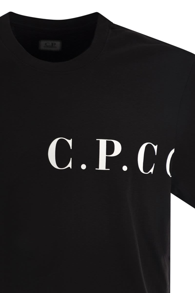 C.P.COMPANY Men's Logo Print T-Shirt with Crew Neck