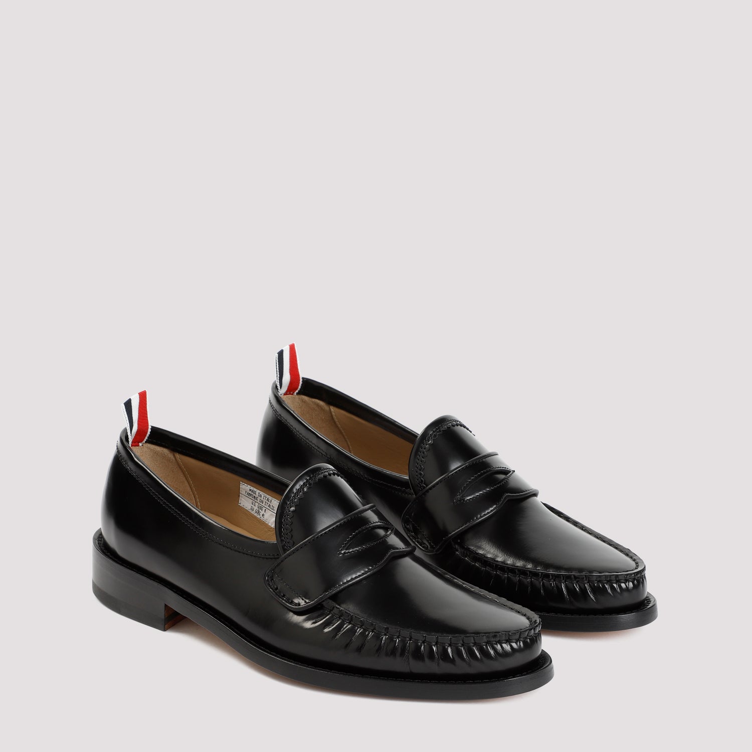 THOM BROWNE Pleated Varsity Loafers with 3cm Heel Height