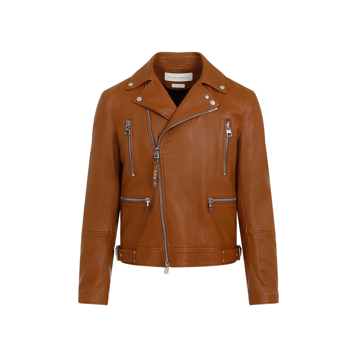 ALEXANDER MCQUEEN Essential Leather Biker Jacket for Men