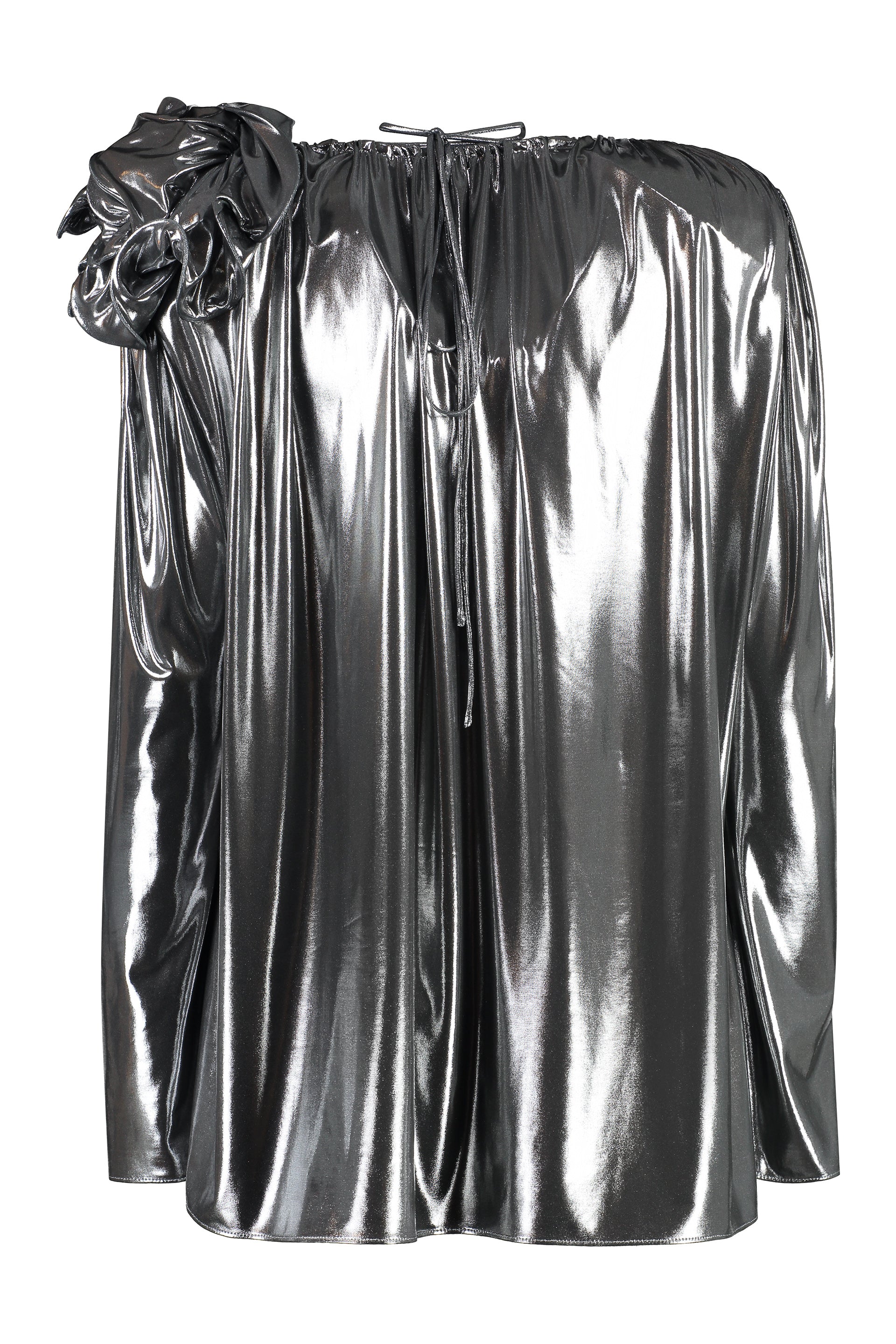 MAGDA BUTRYM Ruffled Blouse with Padded Shoulders