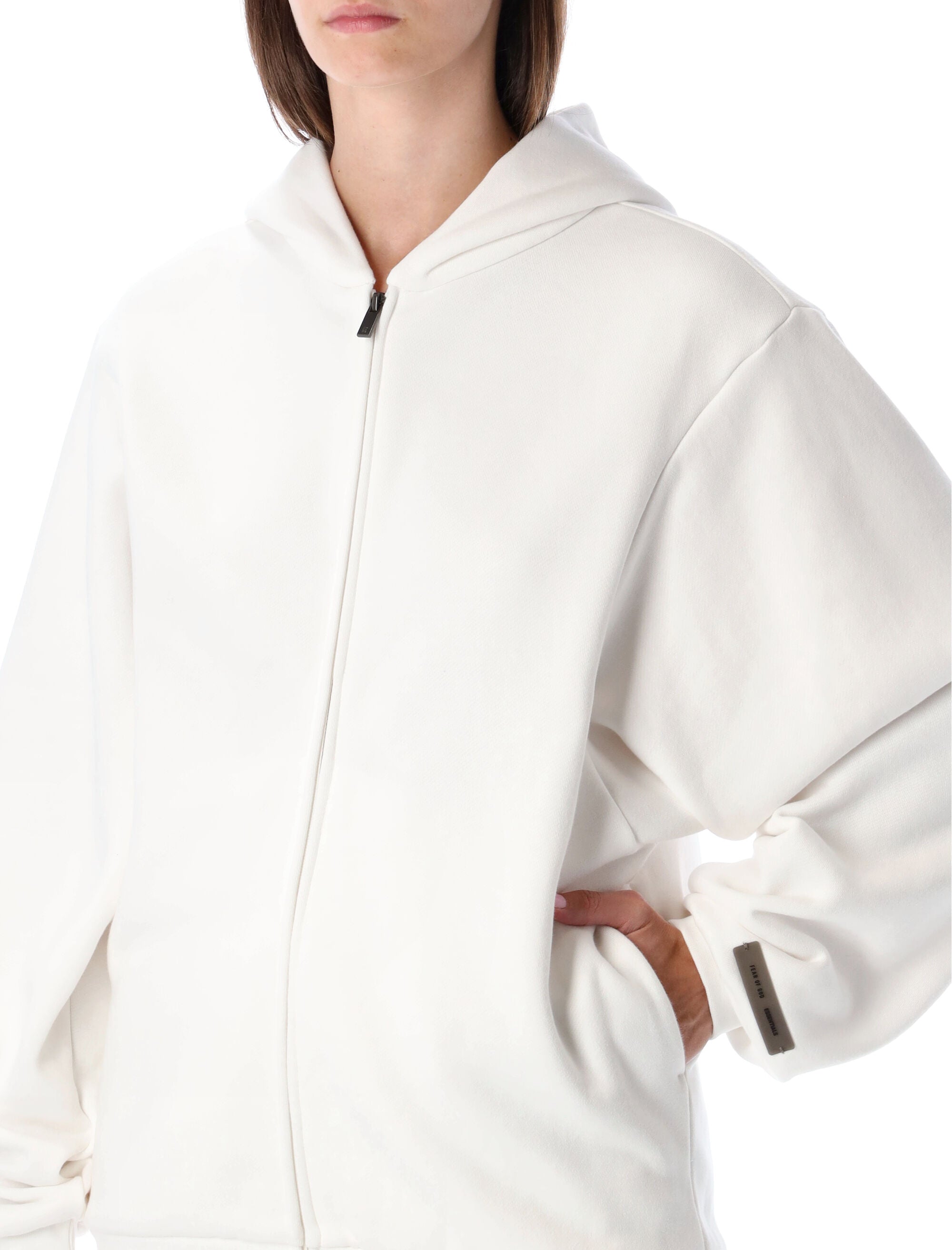 FEAR OF GOD ESSENTIALS 90s Fit Zip-Up Hoodie for Women
