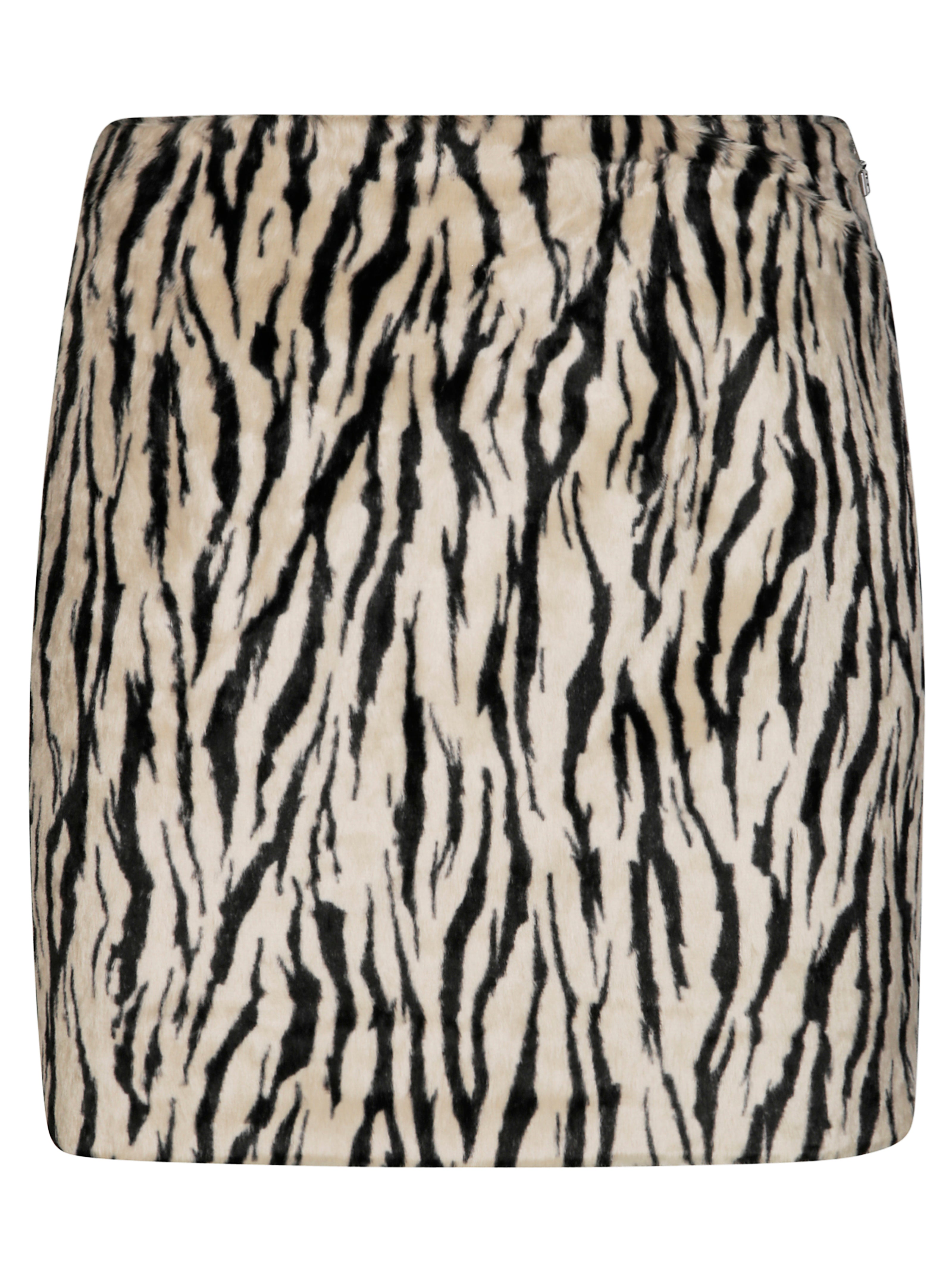 ROTATE Stylish Printed Faux Fur Mini Skirt for Men