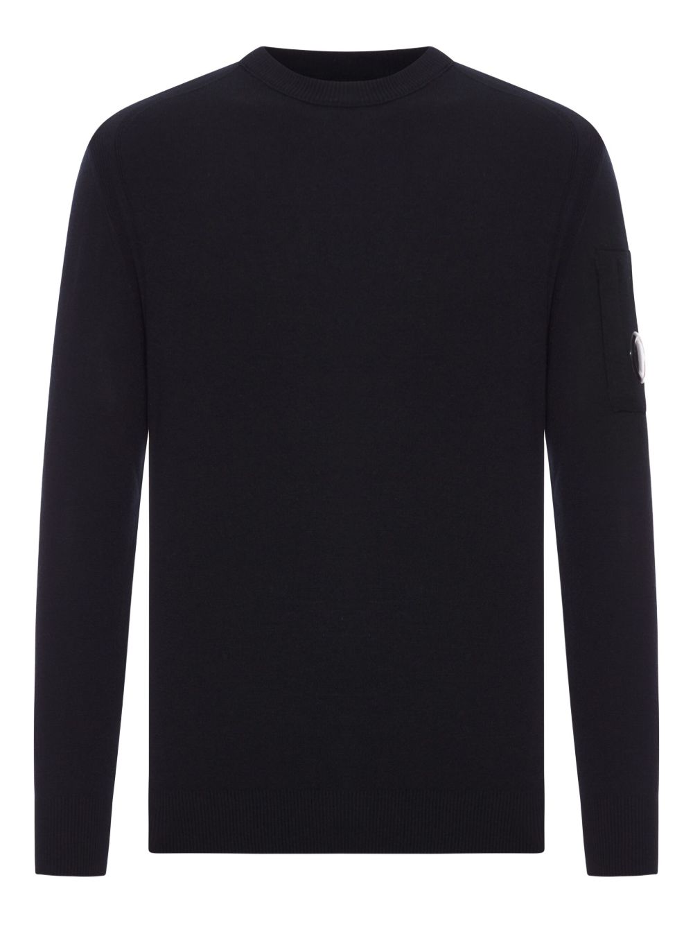 C.P.COMPANY Wool Crewneck Sweater with Pocket and Lens Detail - Men's