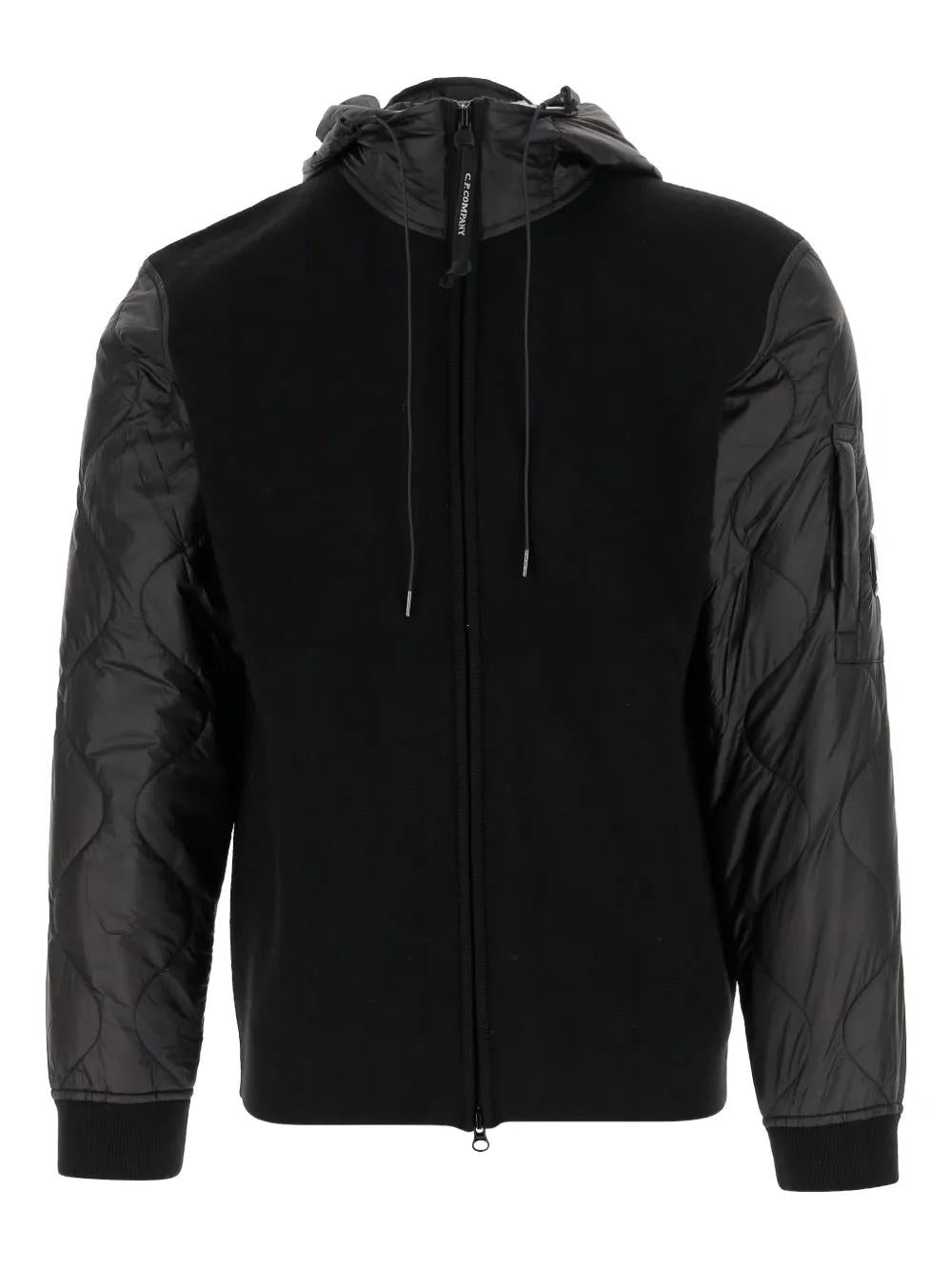 C.P.COMPANY Quilted Panel Hooded Jacket with Drawstring for Men