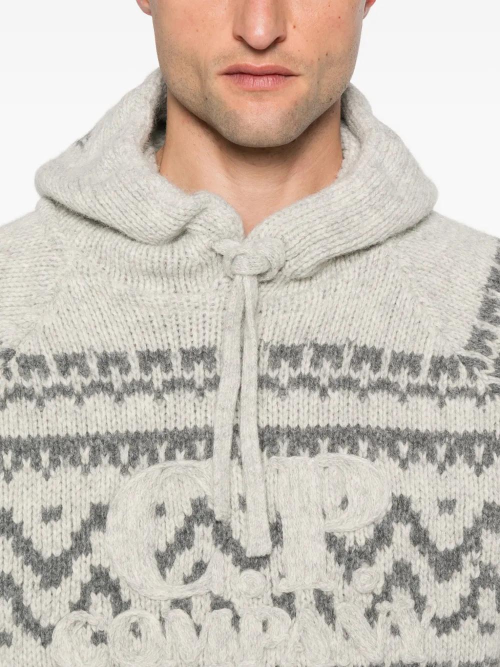 C.P.COMPANY Patterned Knit Hoodie for Men - FW25