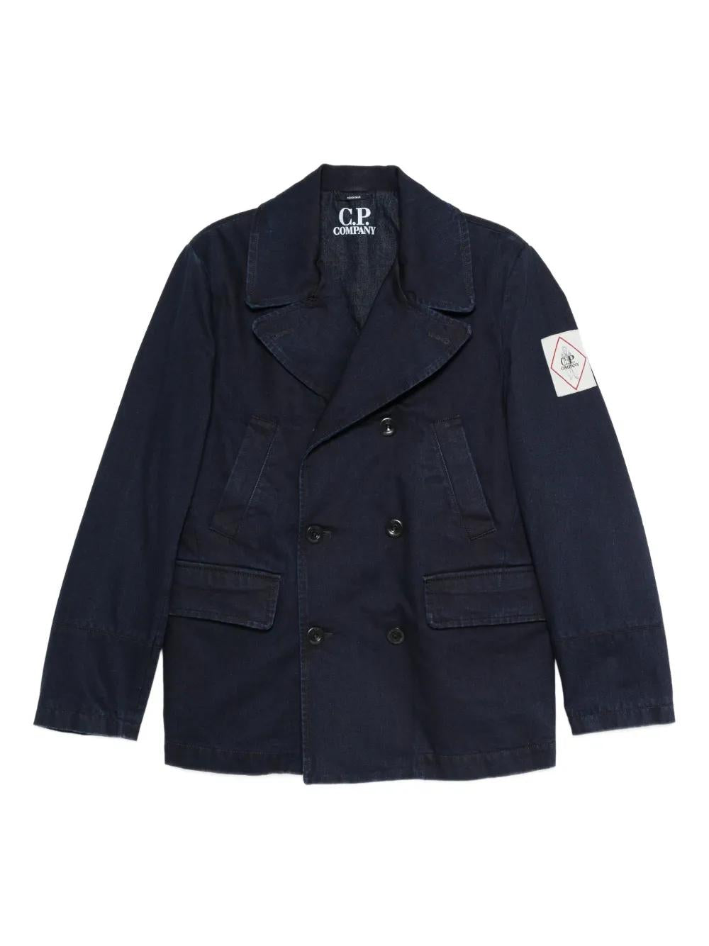 C.P.COMPANY Double-Breasted Denim Blazer for Men